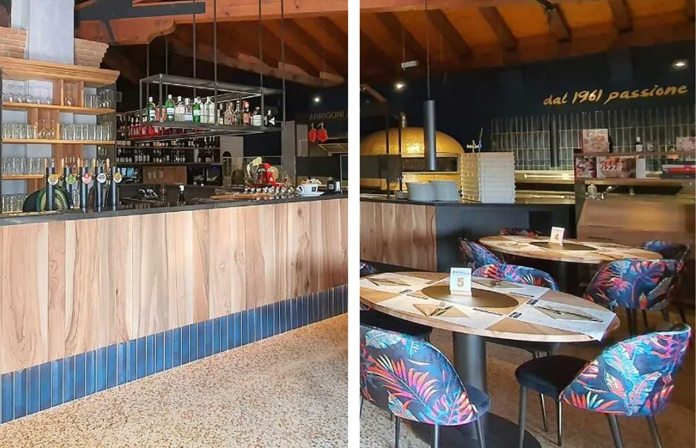 La sala della pizzeria sul Terraglio